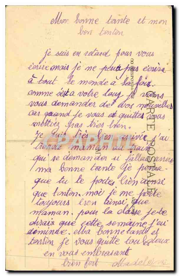 CPA Caen Le Bon Sauveur Le Pensionnat — Verso