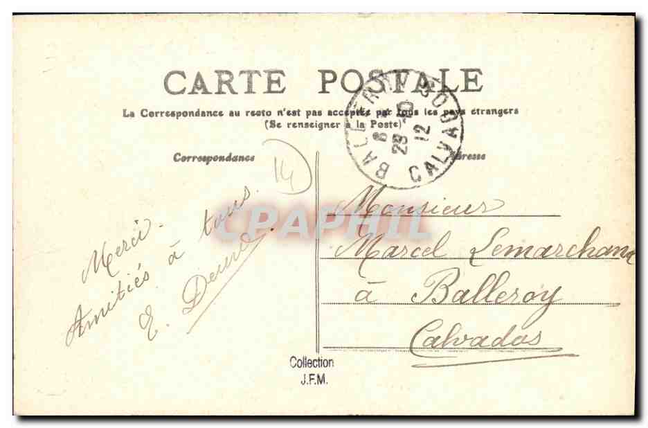 CPA Caen Lycee Malherbe le Parloir — Verso