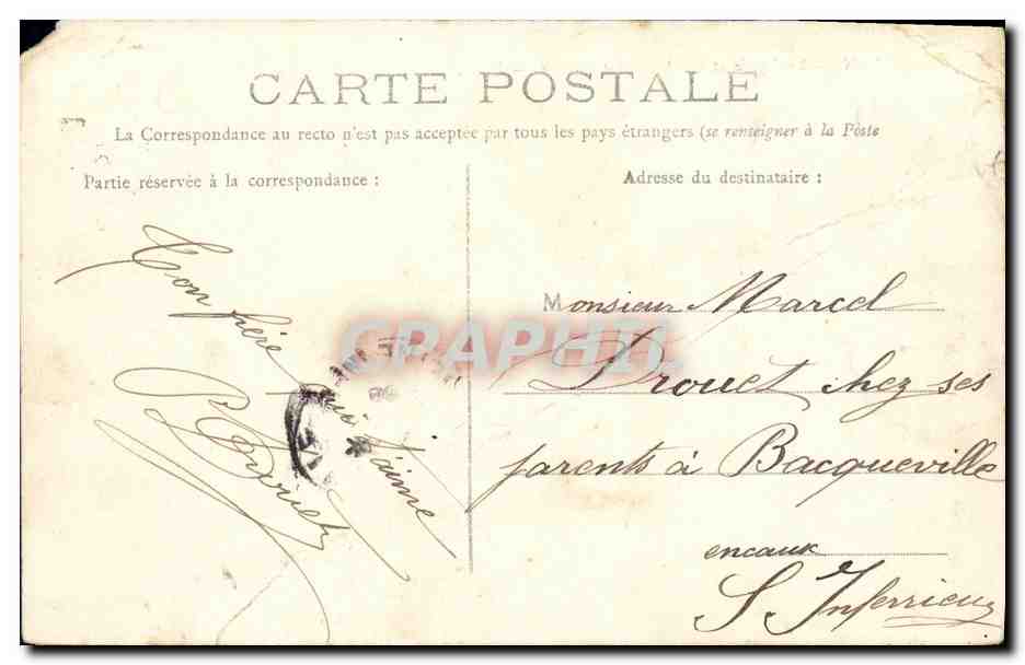 CPA Caen Le Lycee et l Eglise Saint Etienne — Verso