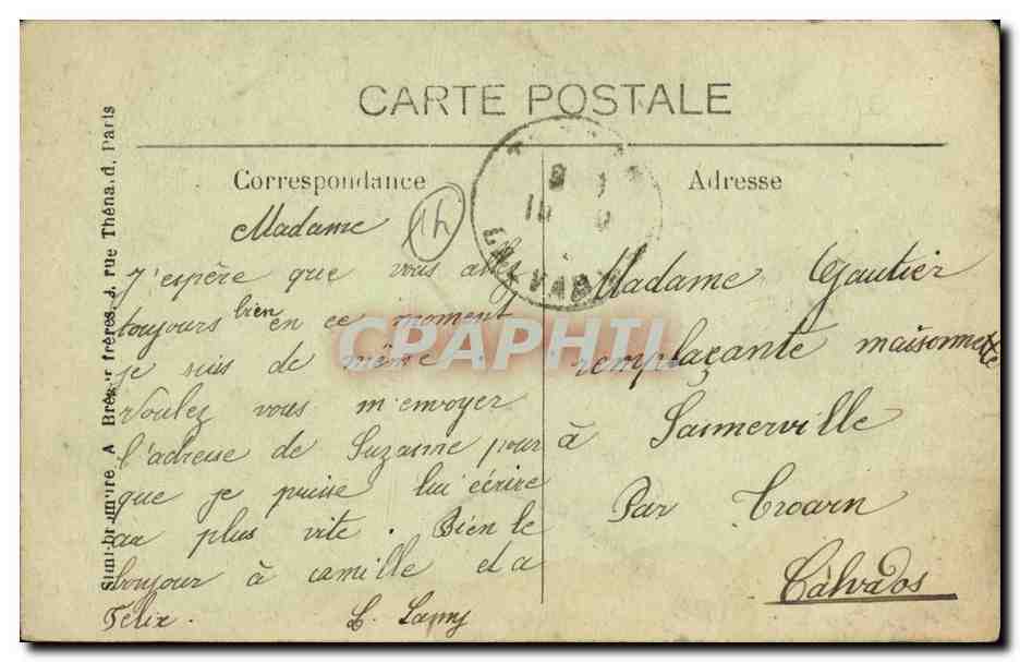 CPA Pensionnat St Michel de Vaucelles Caen Vue prise du Jardin — Verso