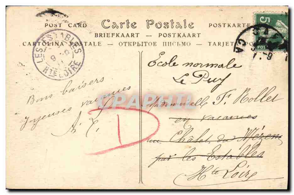 CPA Caen Ecole Normale de filles batiment du XIV e siecle — Verso