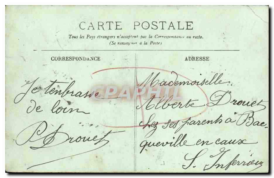 CPA Caen La Prefecture — Verso