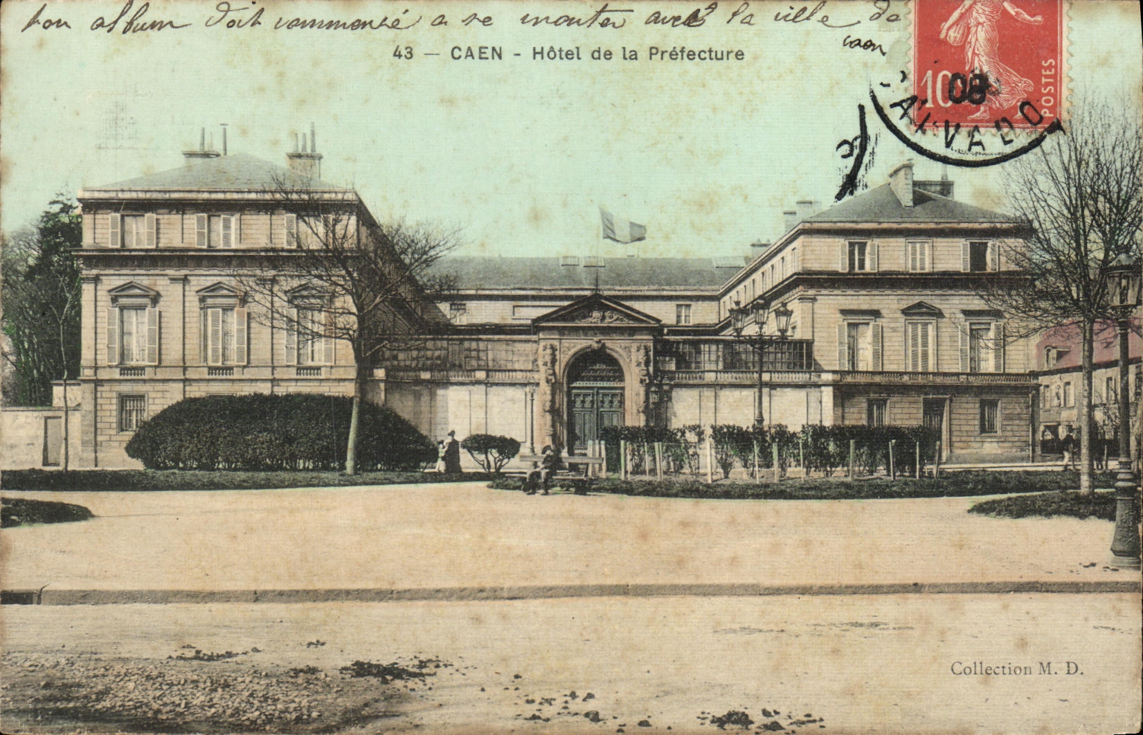 CPA Caen Hotel de la Prefecture carte toilee 