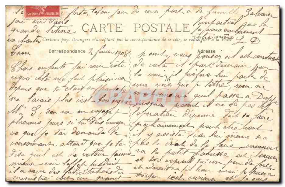 CPA Caen Hotel de la Prefecture carte toilee  — Verso