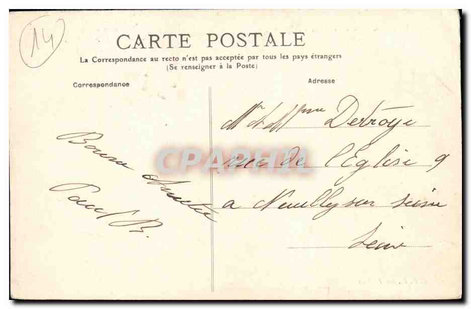 CPA Caen Le Nouvel Hopital — Rückseite