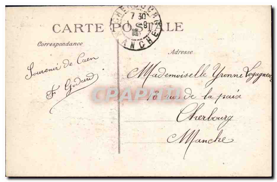 La Bibliothèque — Caen — Phot. et édit. F. Maillault-Cor — Rückseite