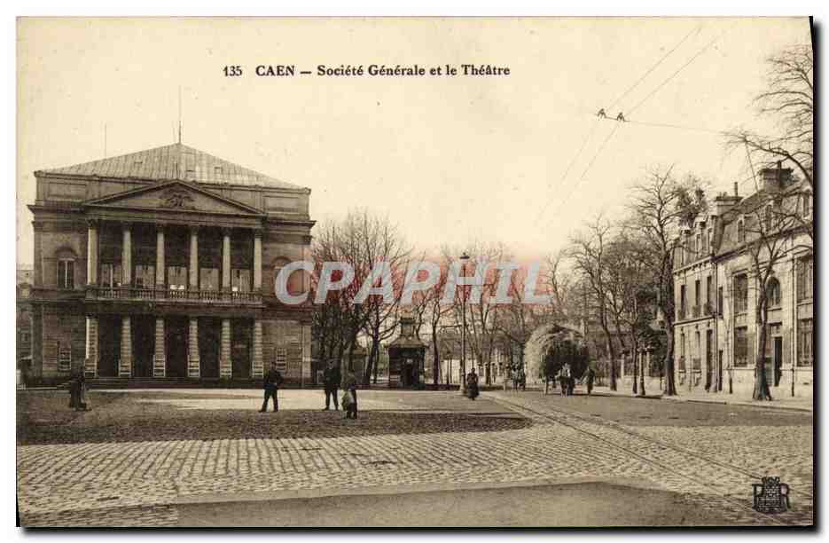CPA Caen Societe Generale et le Theatre