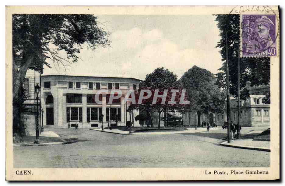 CPA Caen La Poste Place Gambetta
