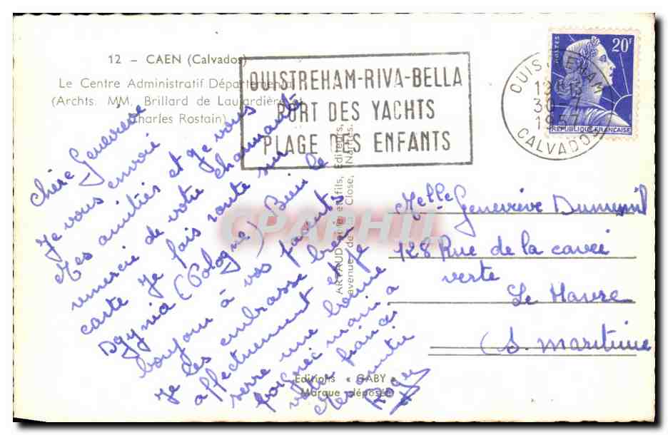 CPM Caen Le Centre Adminstratif  — Verso
