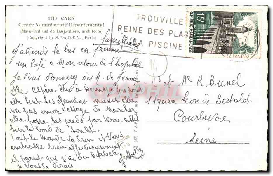 CPM Caen Le Centre Adminstratif Departmental — Verso