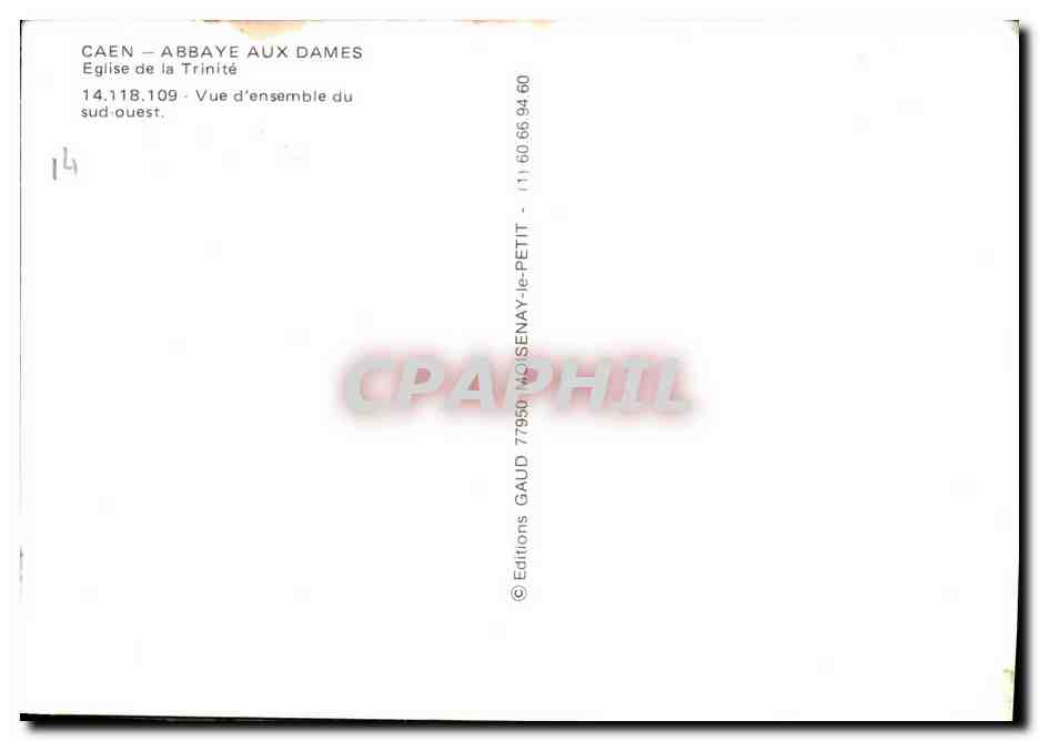 CPM Caen Abbaye Aux Dames Eglise de la Trinite — Verso