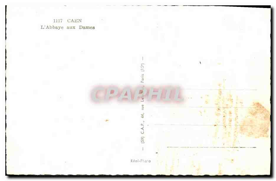 CPSM Caen L Abbaye aux Dames  — Verso
