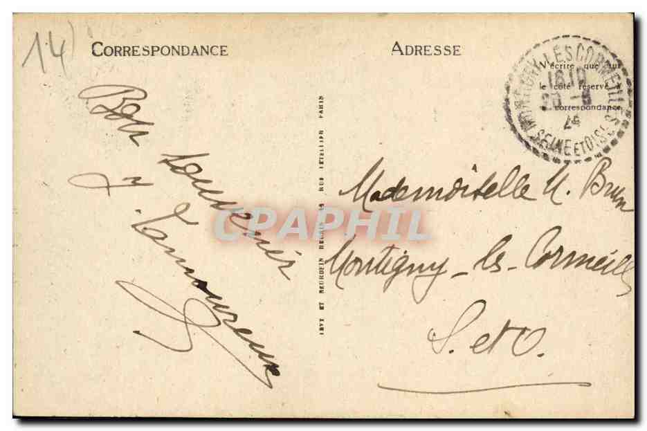 CPA Caen Crypte de L Abbaye aux Dames — Verso