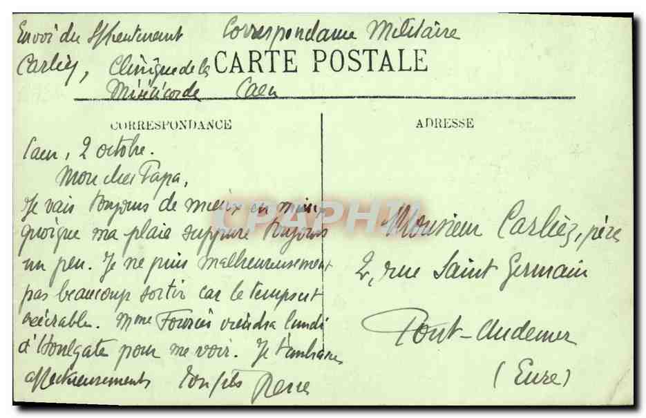 CPA Caen L Abbaye aux Dames  — Verso