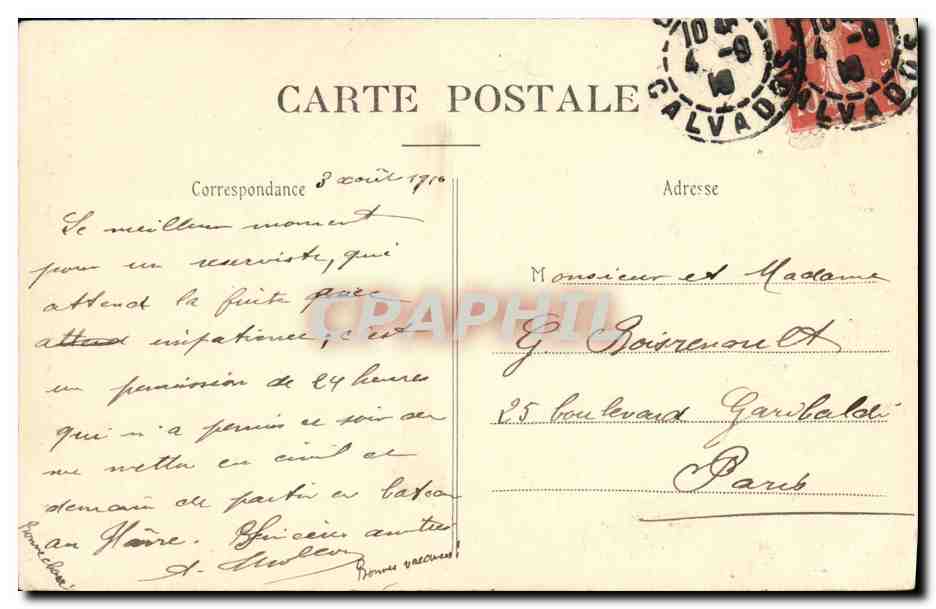 CAEN — Intérieur de l'Abbaye aux Dames — M. Voisin, édit., Caen — Verso