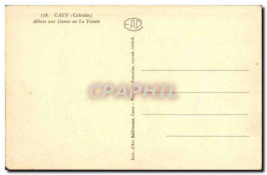 CPA Caen Abbaye aux Dames ou La Trinite — Verso