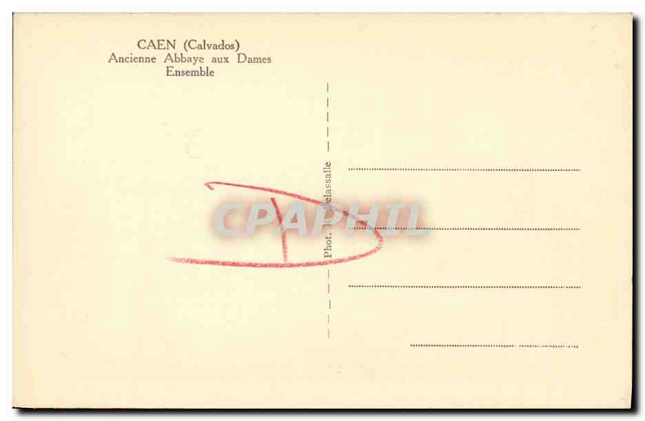 CPA Caen Ancienne Abbaye aux Dames Ensemble — Rückseite