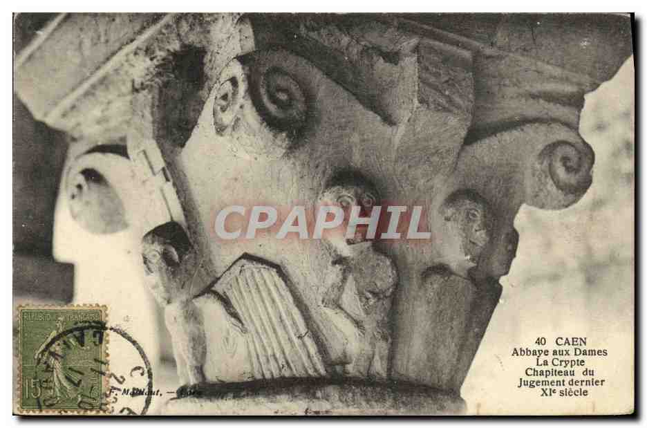 CPA Caen Abbaye aux Dames La Crypte Jugement dernier Xl e siecle