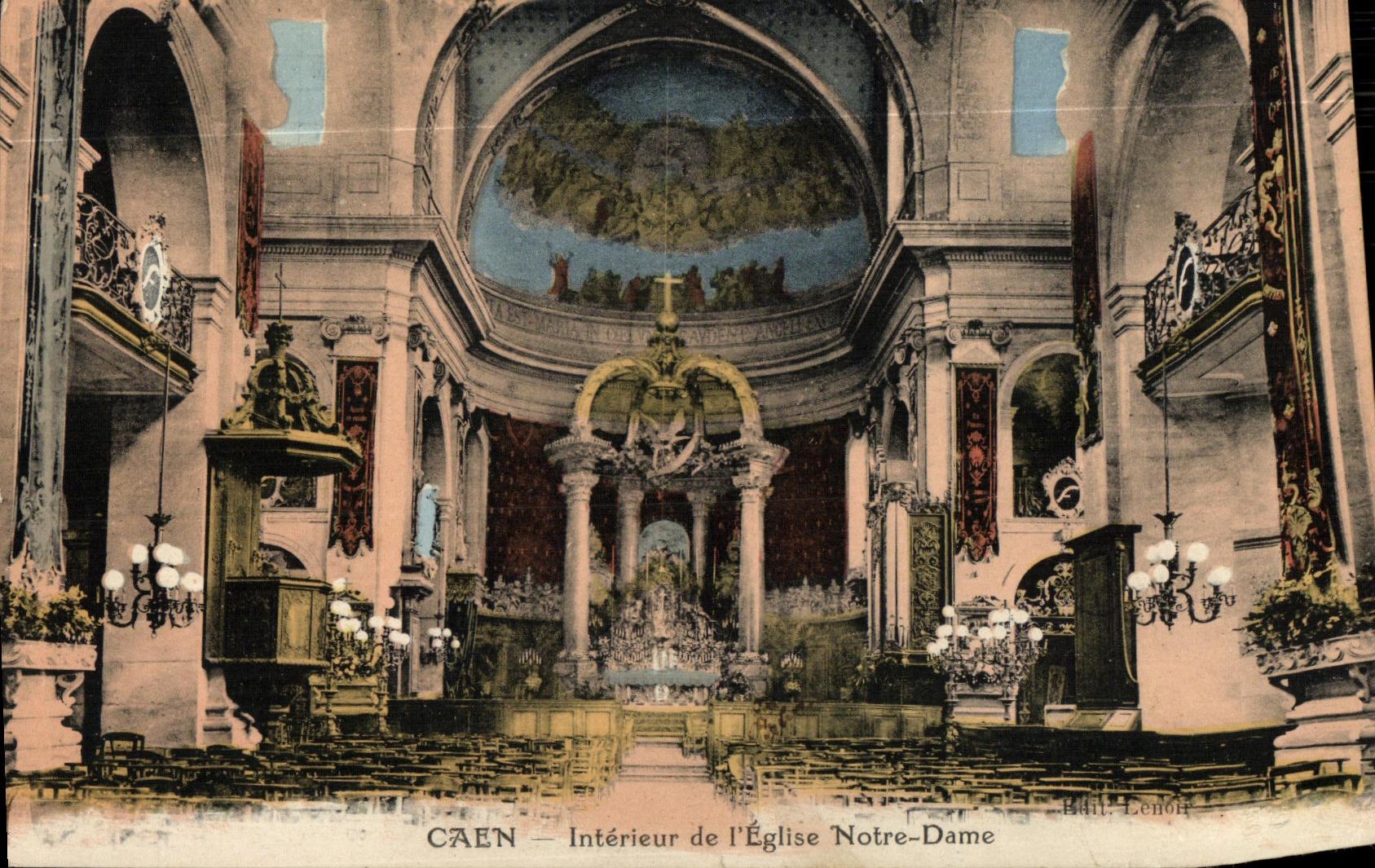 CAEN — Intérieur de l'Église Notre-Dame — Éditeur Lenoir