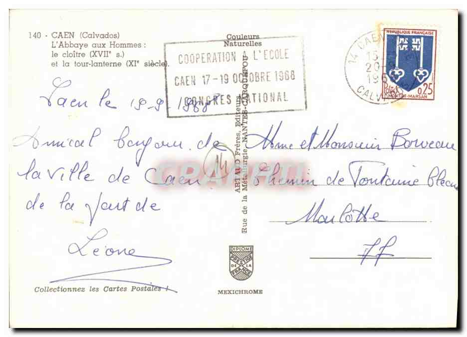 CPM Caen L Abbaye aux Hommes le cloitre la tour Lanterne — Verso