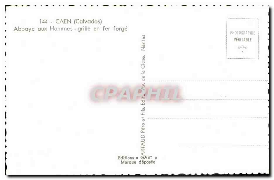 CPM Caen Abbaye aux Hommes grille en fer forge — Verso