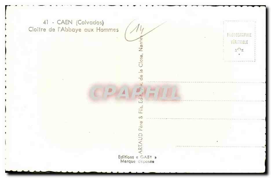 CPM Caen Cloitre de l Abbaye aux Hommes  — Verso