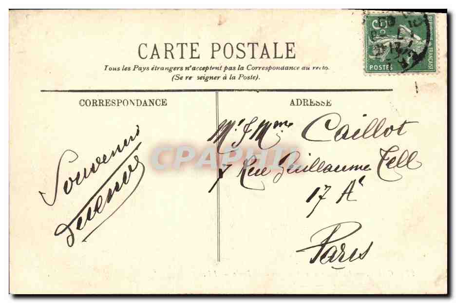 CPA Caen L Abbbaye aux Hommes et le Lycee — Verso