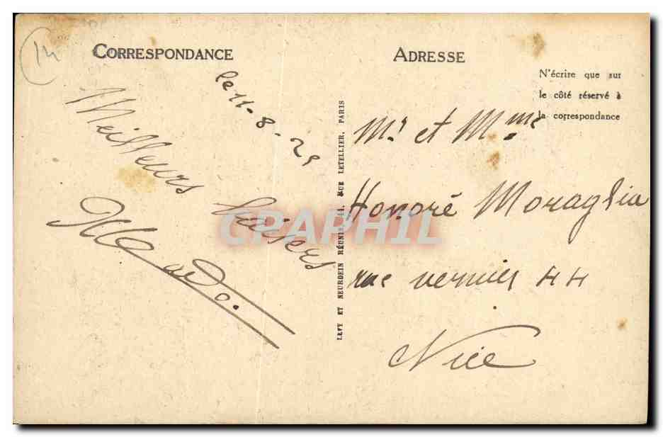 CPA Caen L Abbaye aux Hommes et le Lycee — Verso