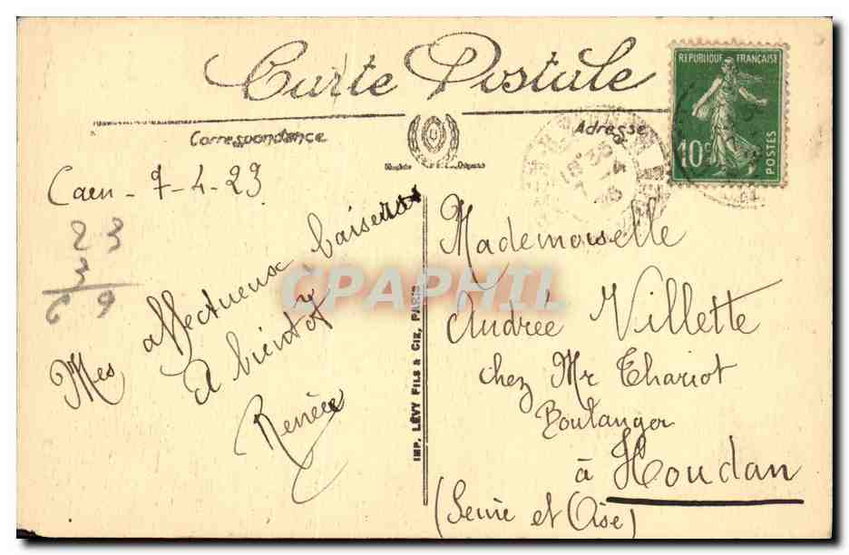 CPA Caen Ancien — Verso