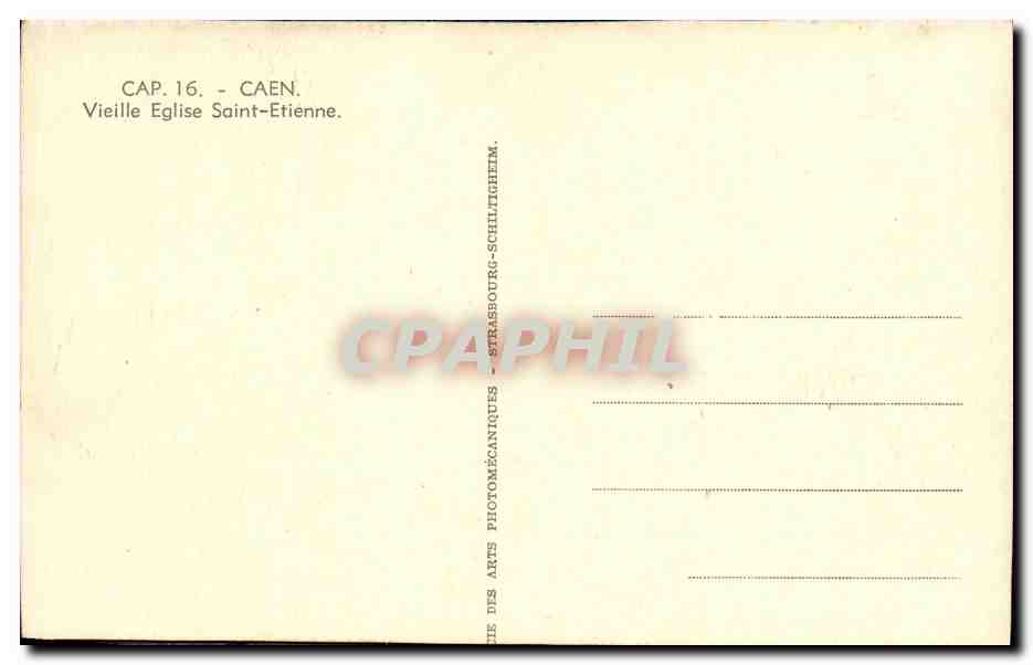 CPA Caen Vieille Eglise Saint Etienne — Verso
