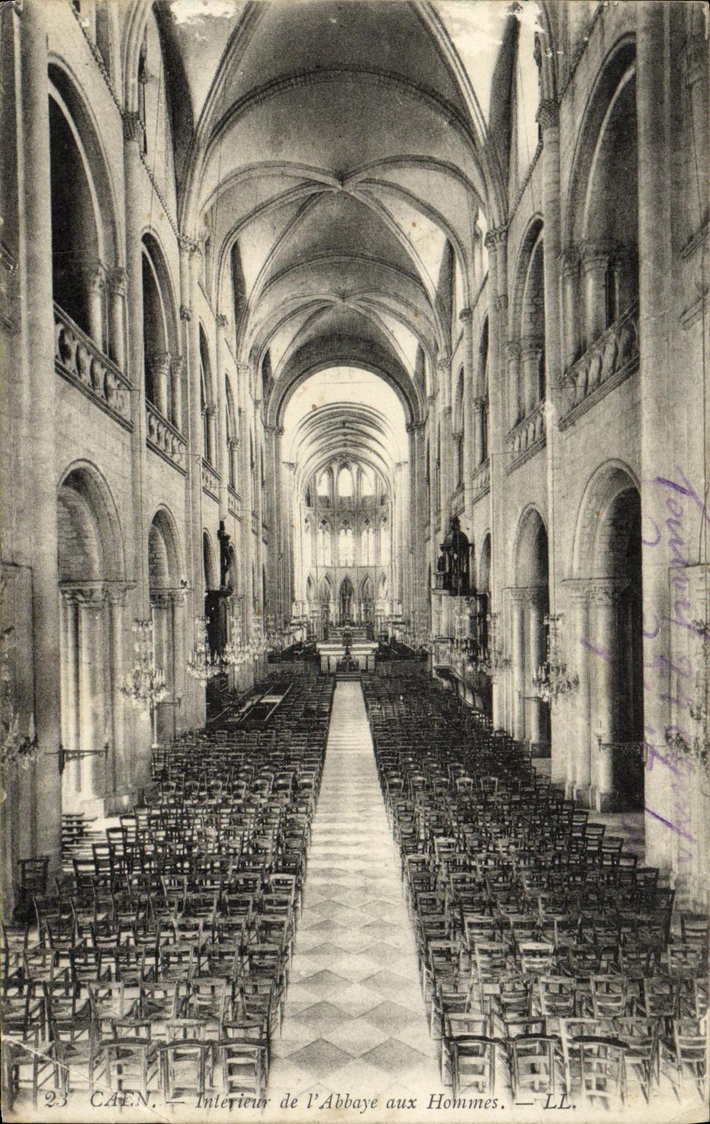 CPA Caen Interieur de l abbaye aux hommes 