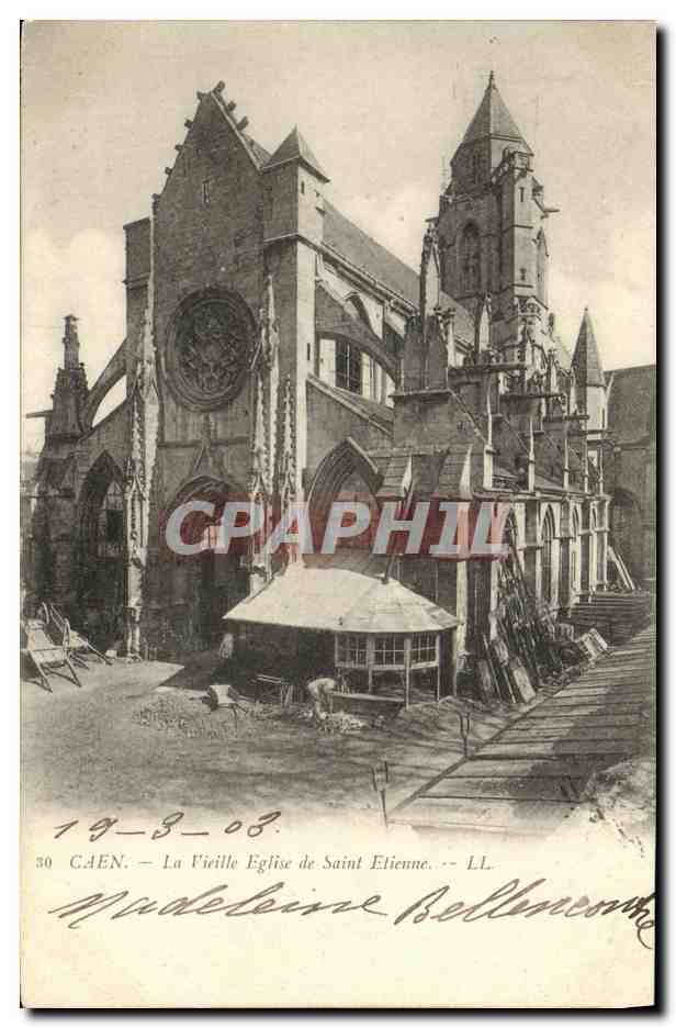 CPA Caen La vieille eglise de Saint Etienne 