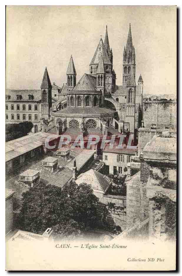 CPA Caen Eglise Saint Etienne Abbaye aux hommes Facade Ouest
