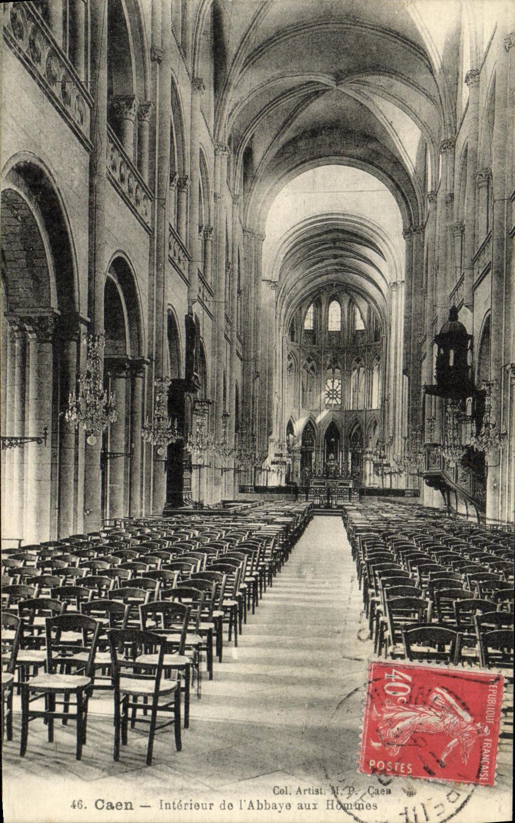 CPA Caen Interieur de L Abbaye aux Hommes