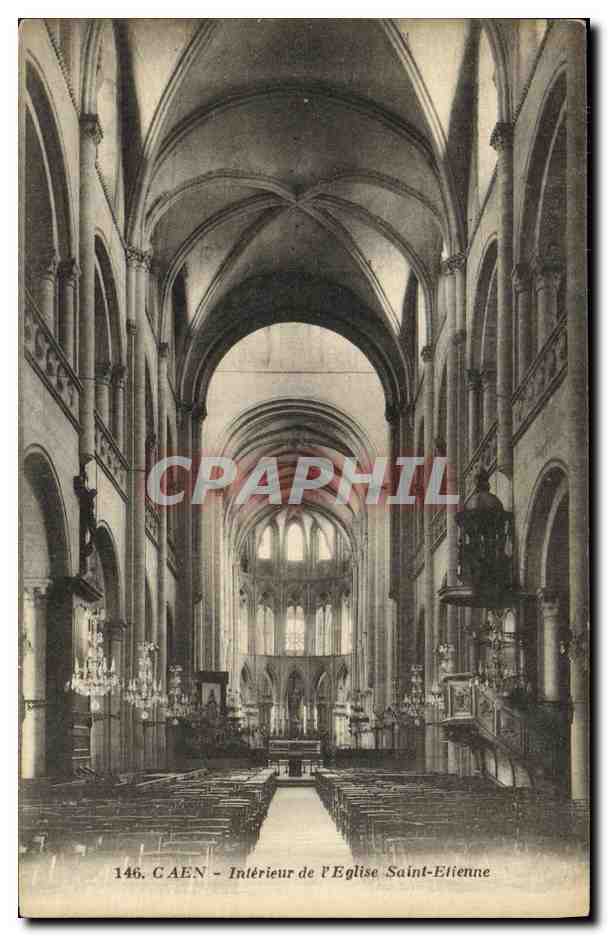 CPA Caen Interieur de Eglise Saint Etienne