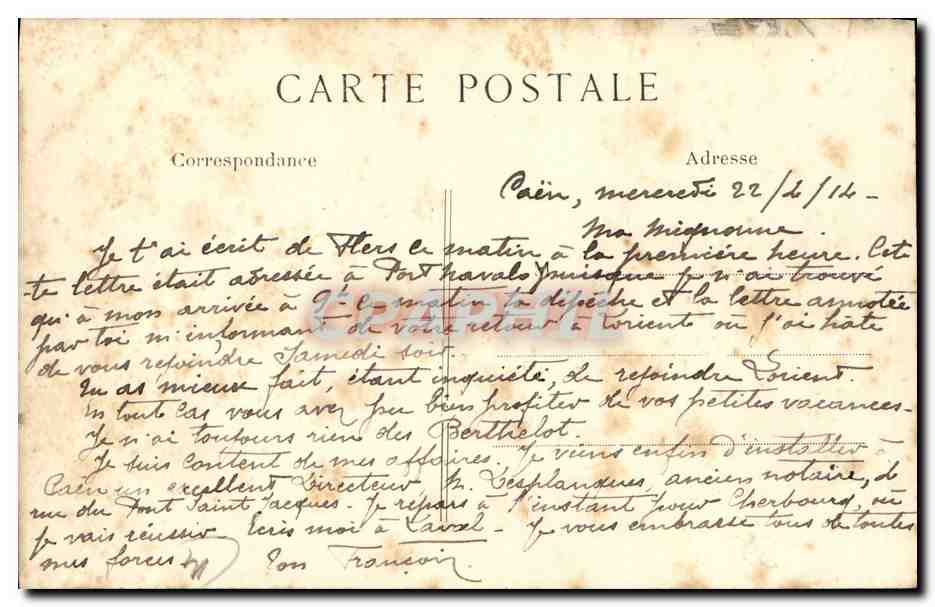 Caen — L'Église Saint-Étienne (Abbaye aux hommes) et la rue Guillaume-le-Conquérant — M.C.F.L. Paris — Rückseite
