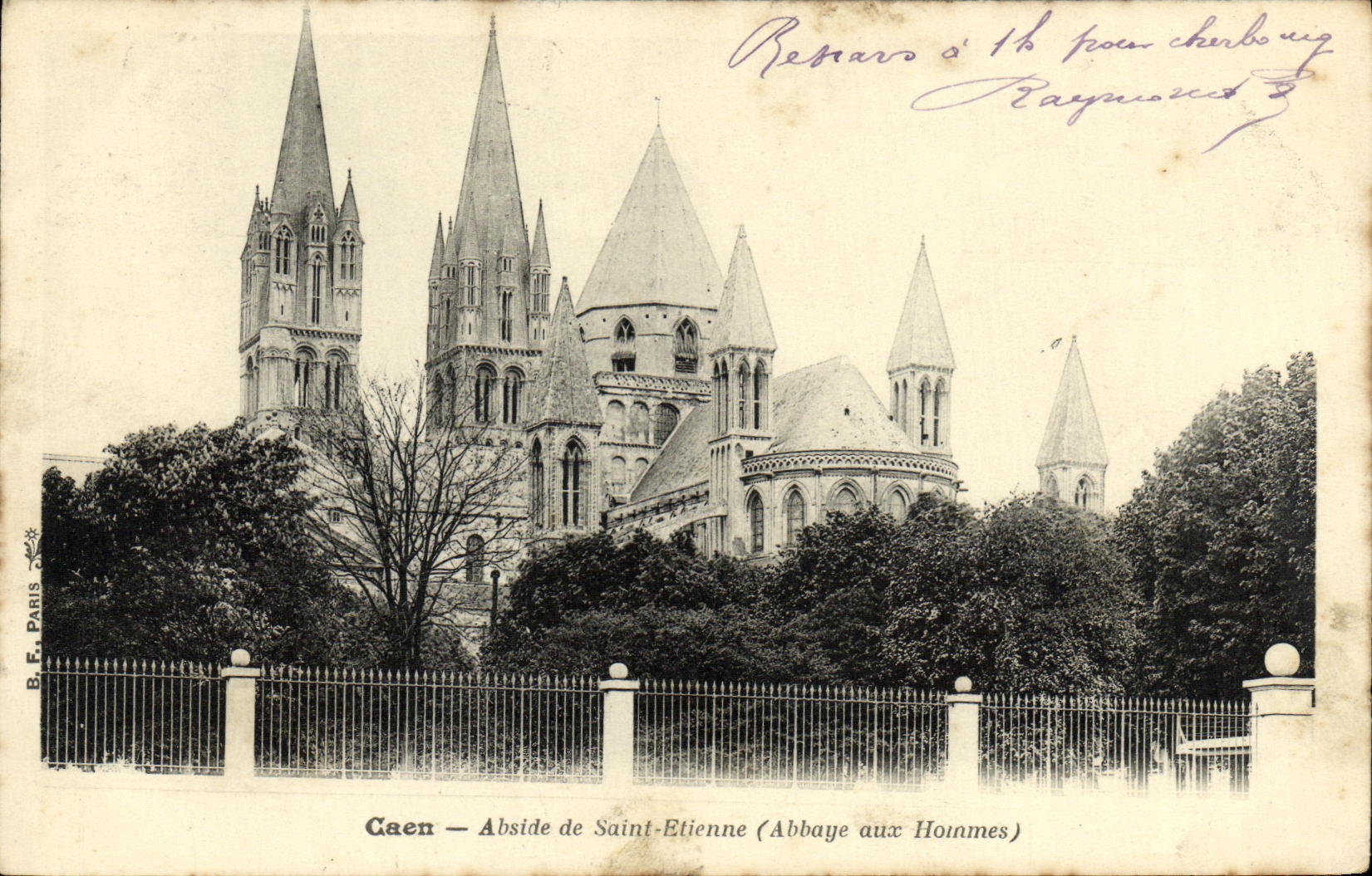 CPA Caen Abside de Saint Etienne Abbaye axux hommes