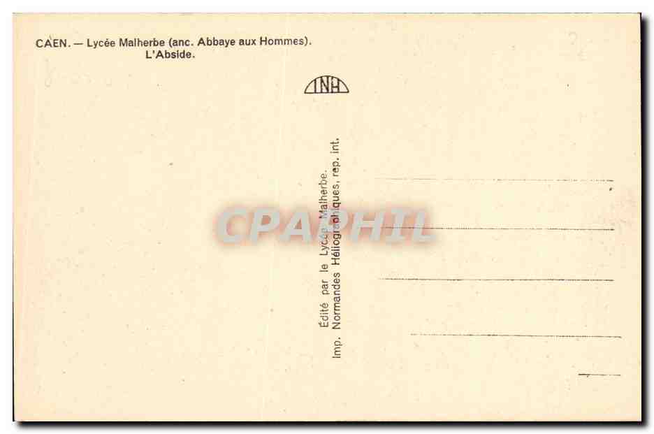 CPA Caen Lycee Malherbe L Abside — Verso