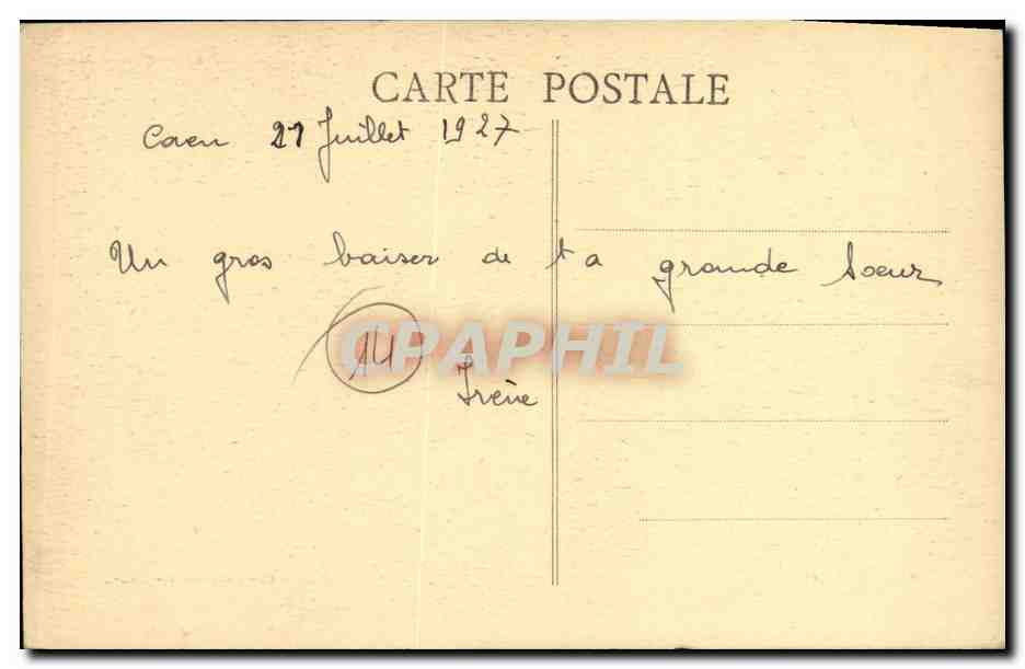 Caen - Abside et les Tours de Saint-Étienne — Ancienne Abbaye aux Hommes, fondée par Guillaume-le-Conquérant, commencée en 1066 — Phot. Combier - Macon — Verso