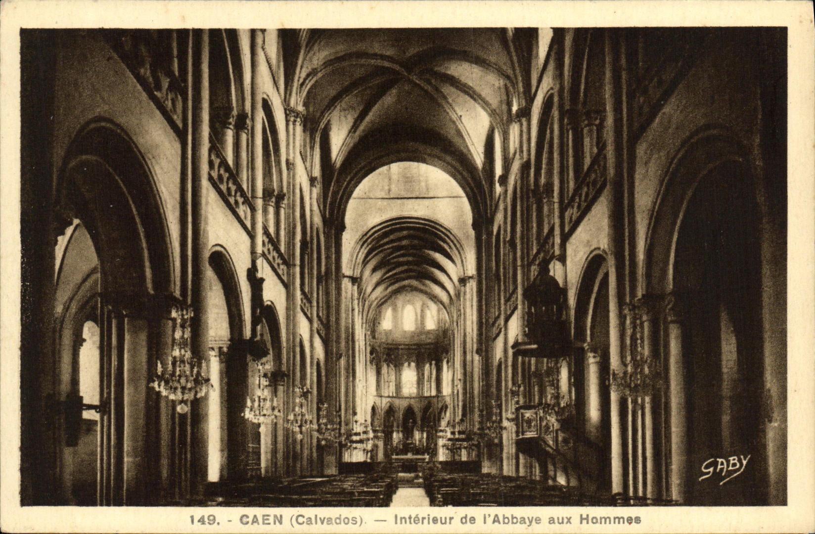 CPA Caen Interieur de L Abbaye aux Hommes