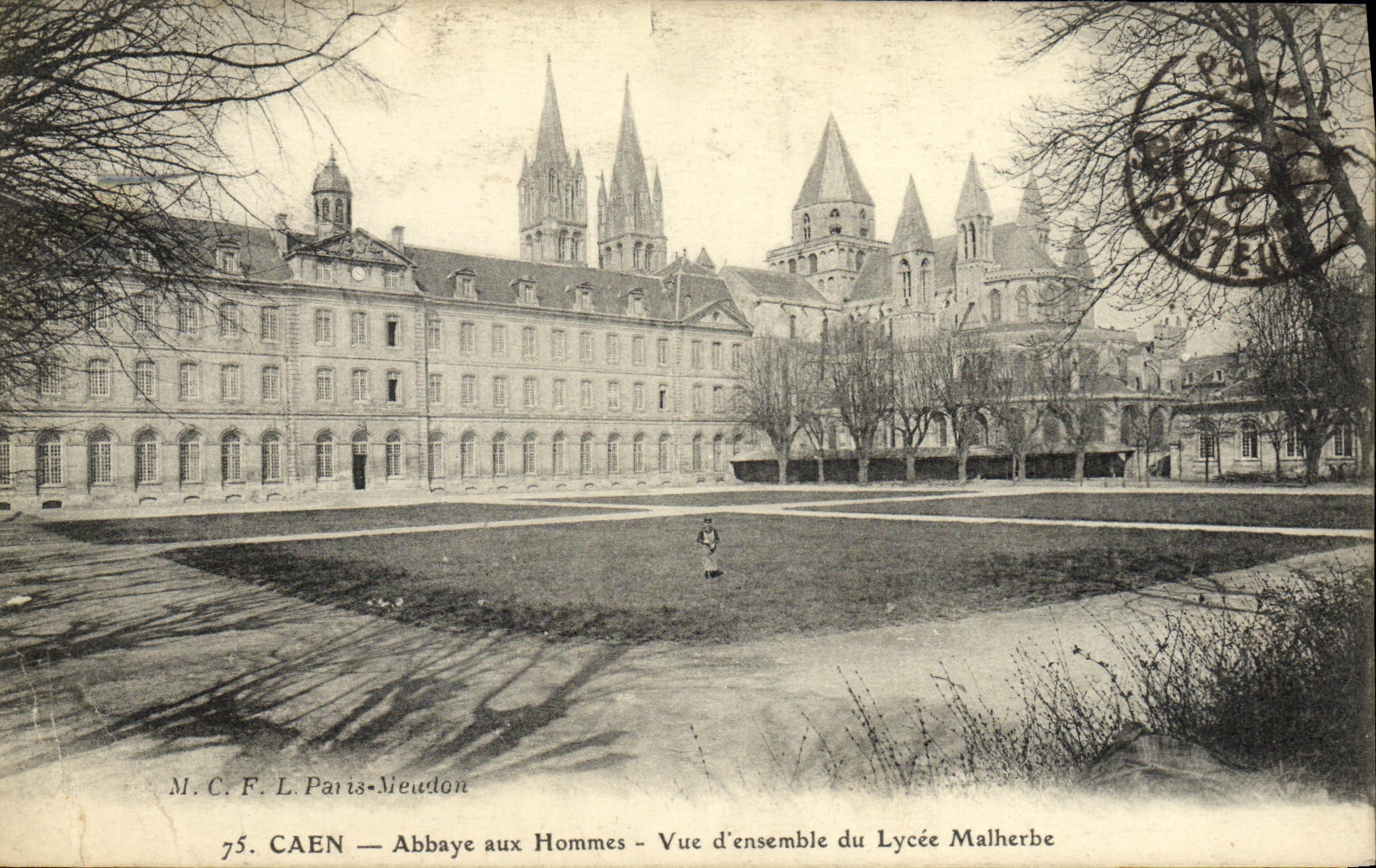 CPA Caen Abbaye aux Hommes Vue d Ensemble du Lycee Malherbe