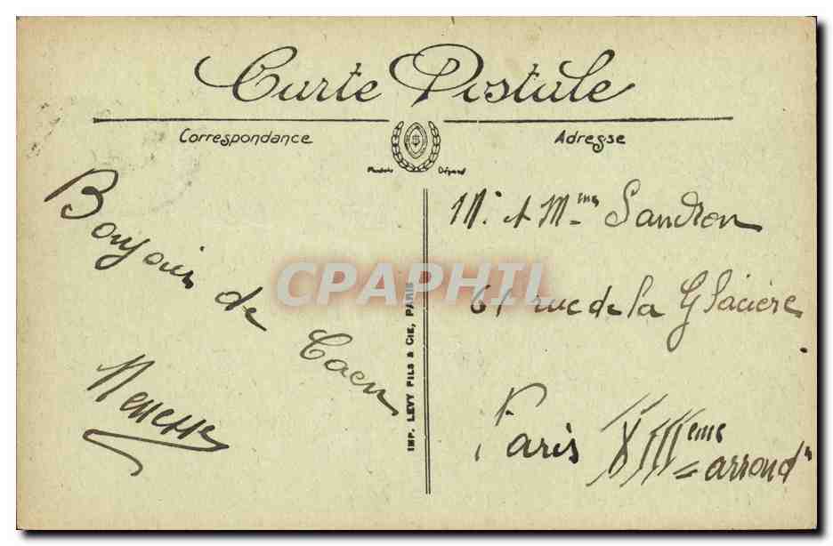 CPA Caen Vue sur l Abbaye aux Hommes — Rückseite