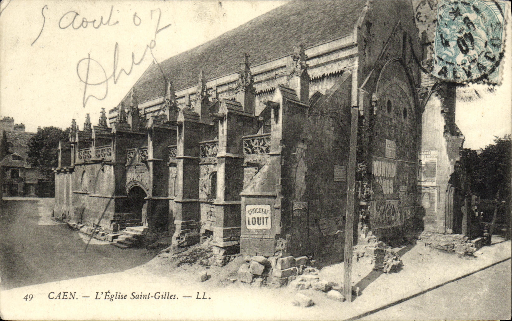 CPA Caen L Eglise Saint Gilles