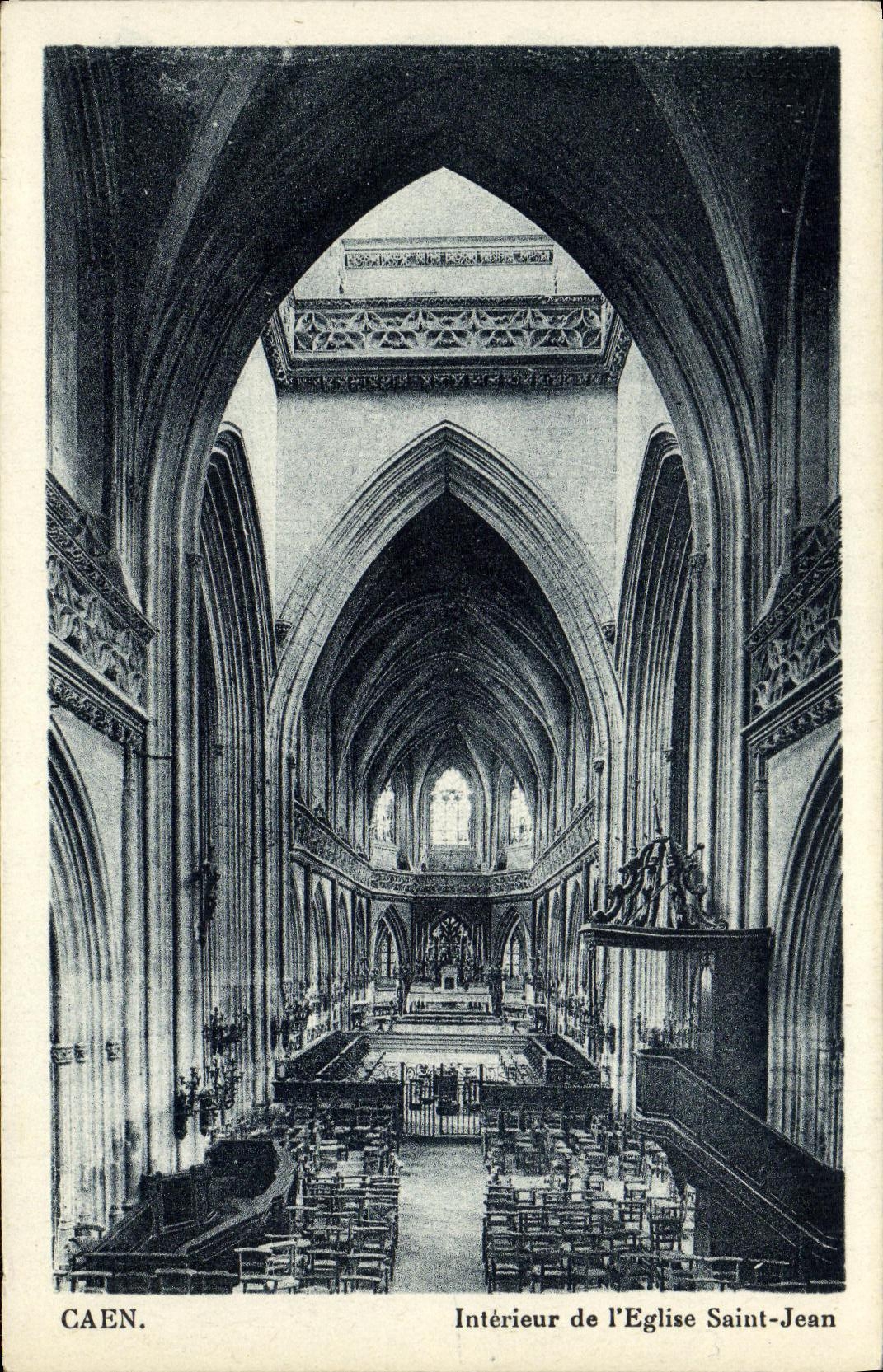 CPA Caen Interieur de L Eglise Saint Jean 