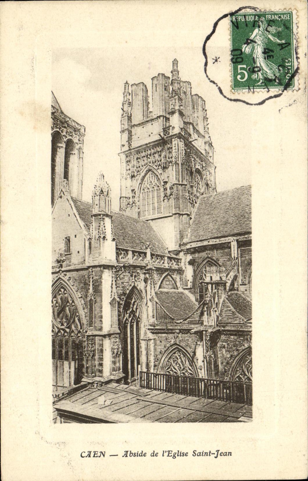 CPA Caen Abside L Eglise Saint Jean 