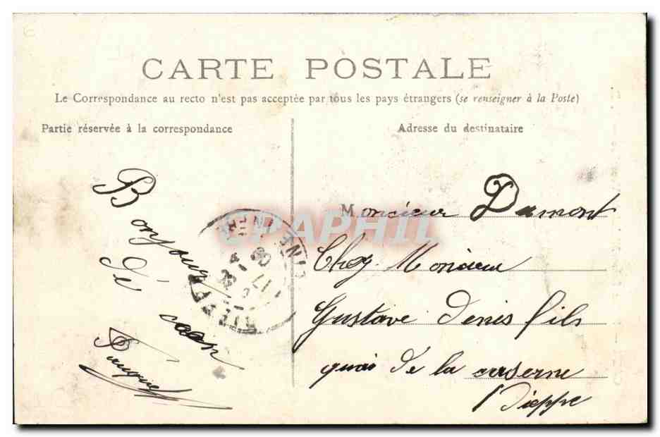 CPA Caen L Eglise Saint Michel de Vaucelles — Rückseite