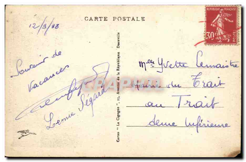 CPA Caen L Eglise de Vaucelles — Verso
