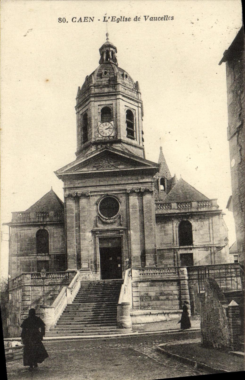 CPA Caen L Eglise de Vaucelles