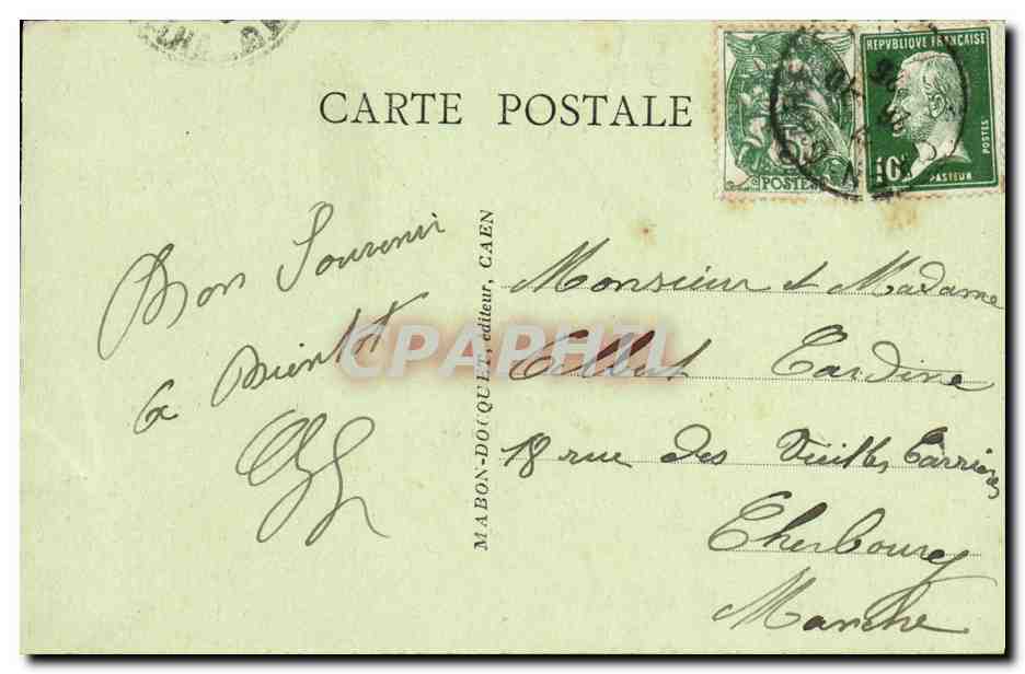 CPA Caen L Eglise de Vaucelles — Verso