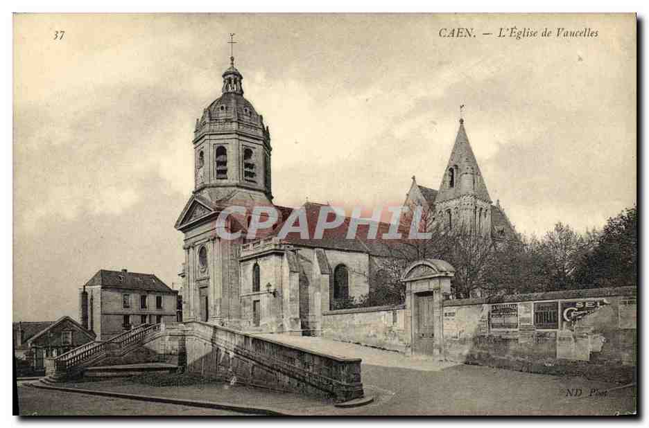 CPA Caen L Eglise de Vaucelles